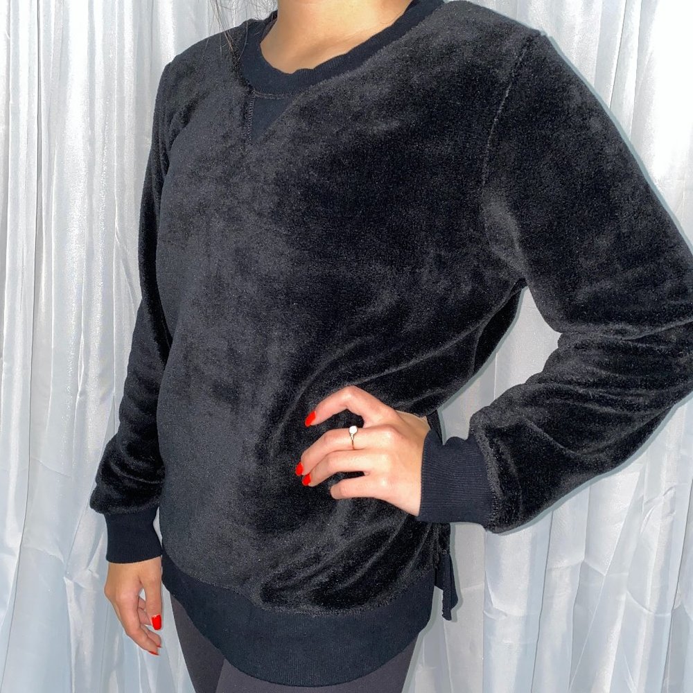 Wondershop Black Fuzzy Sleepwear Crewneck Sweater